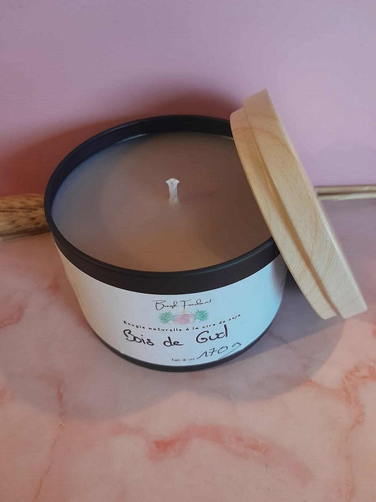 Bougie pot noir senteur bois de oud
