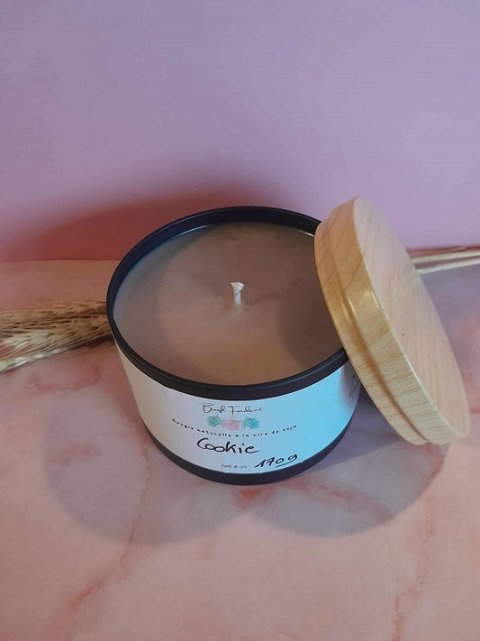 Bougie pot noir senteur cookie