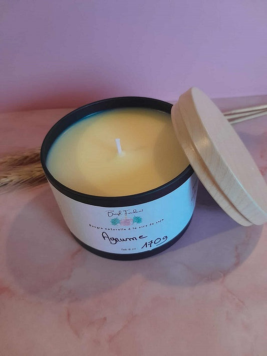 Bougie pot noir senteur agrume